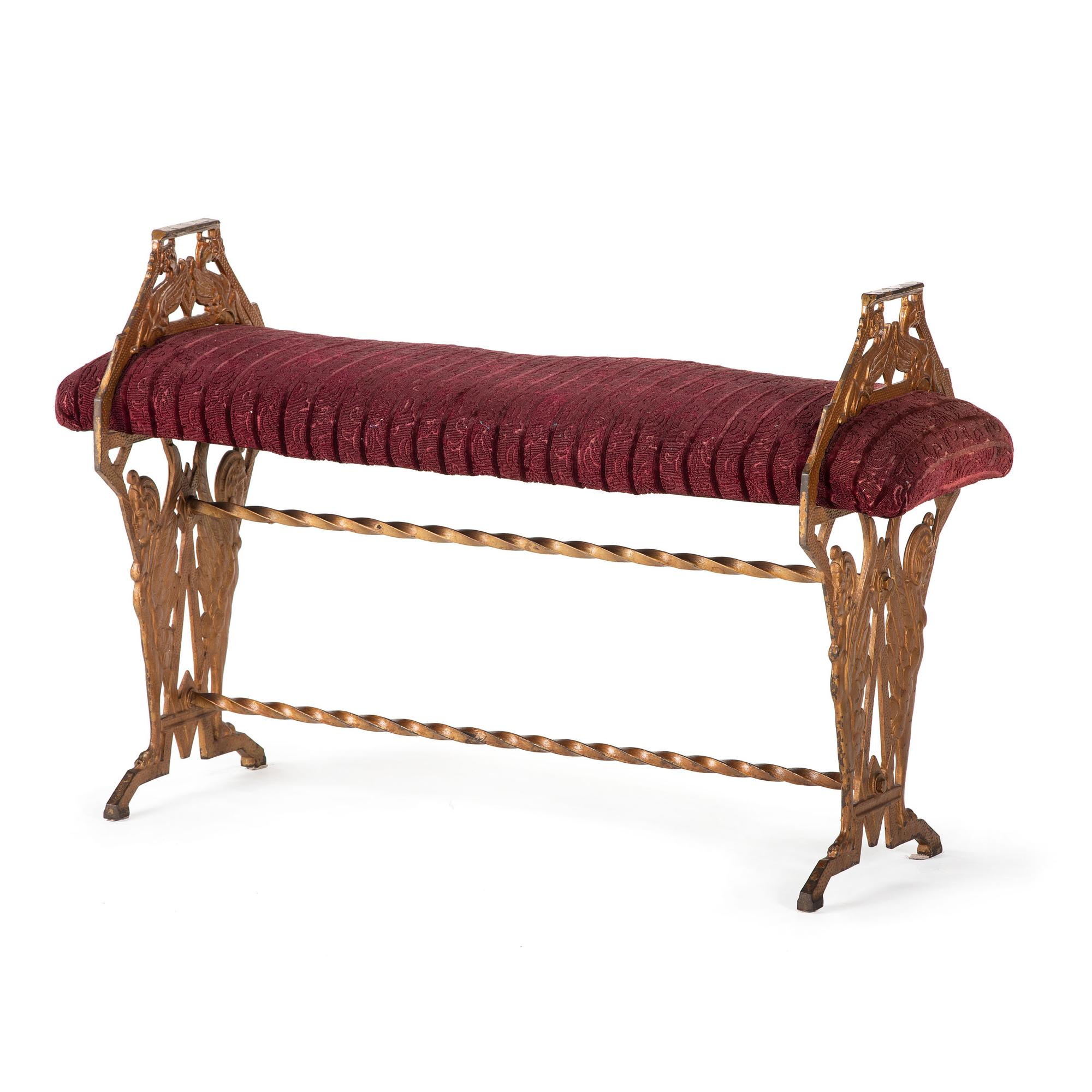 An Art Deco Painted Iron Bench