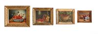 Four Strawberry Still Life Paintings