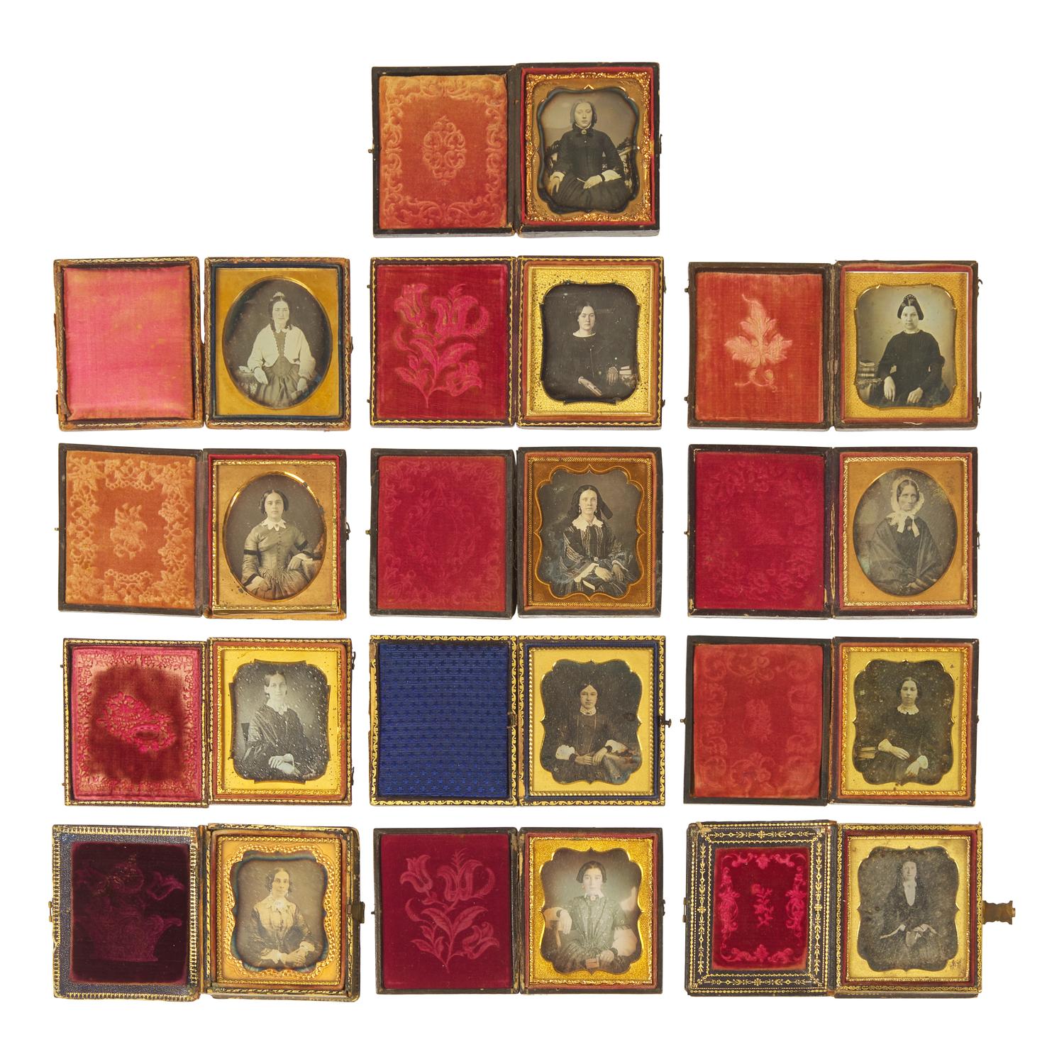 [Early Photography] Group of 26 Daguerreotypes of Women