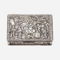 A Chinese export silver snuff box, Wongshing 中国出口银鼻烟盒 Canton, circa 1825-1840 ??? ?1825-1840?