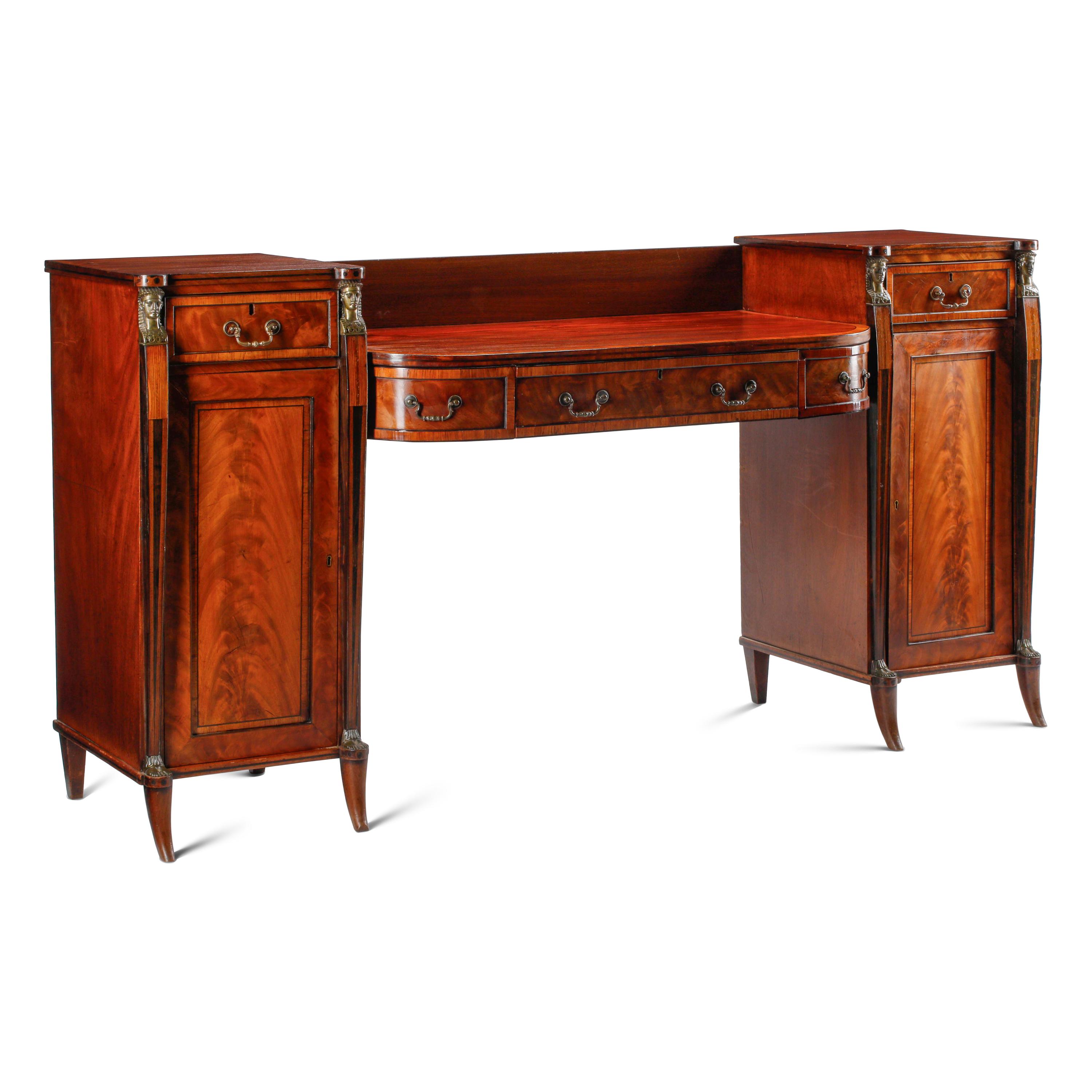 A Regency Gilt Bronze Mounted Mahogany Sideboard