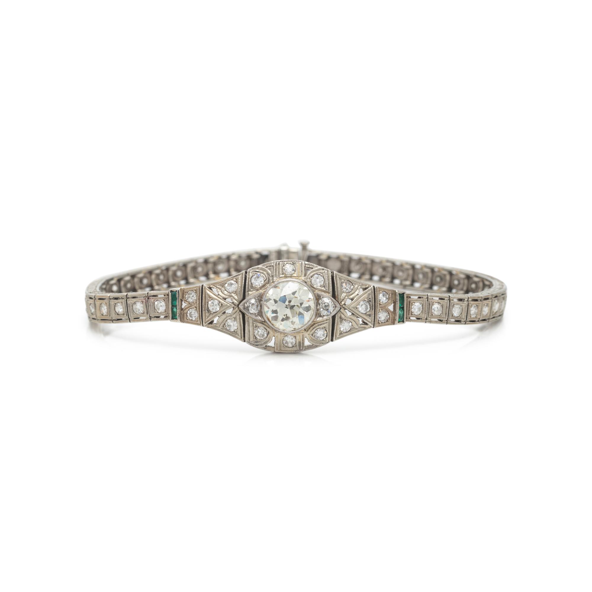ART DECO, WHITE GOLD AND DIAMOND BRACELET