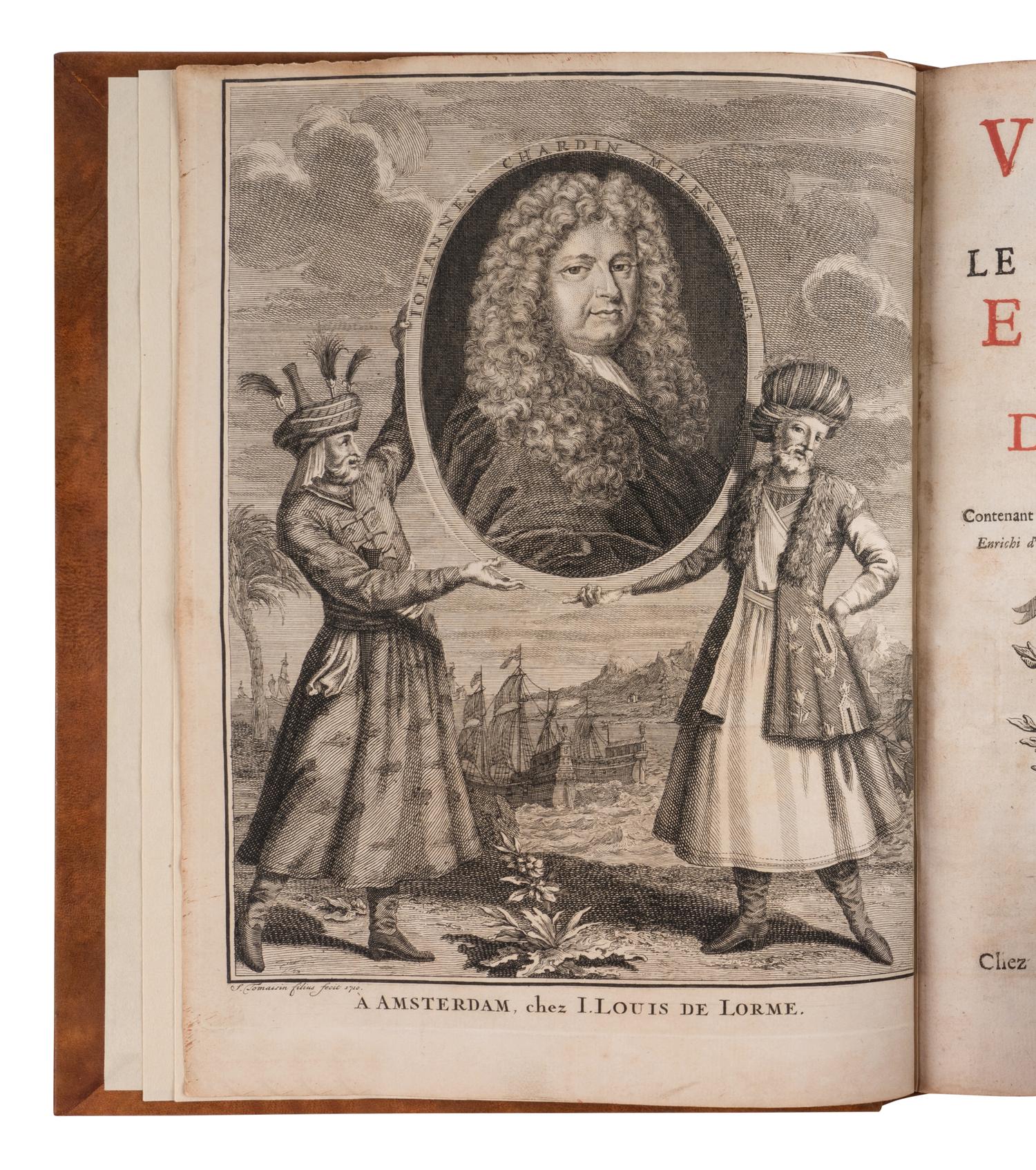 [TRAVEL & EXPLORATION]. CHARDIN, Jean (1643-1713). Voyages de Monsieur le chevalier Chardin, en Perse, et autres lieux de l'Orient . Amsterdam: Jean Louis de Lorme, 1711.