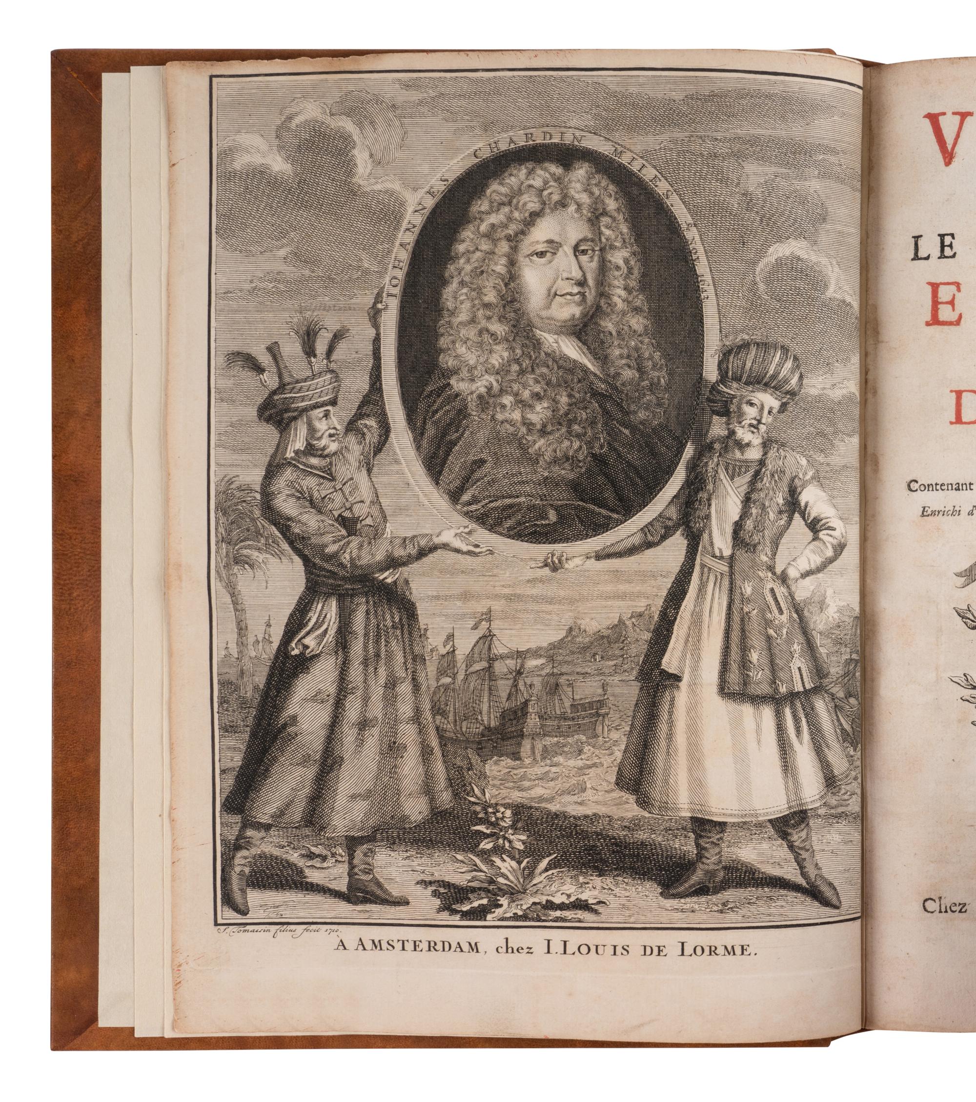 [TRAVEL & EXPLORATION]. CHARDIN, Jean (1643-1713). Voyages de Monsieur le chevalier Chardin, en Perse, et autres lieux de l'Orient . Amsterdam: Jean Louis de Lorme, 1711.