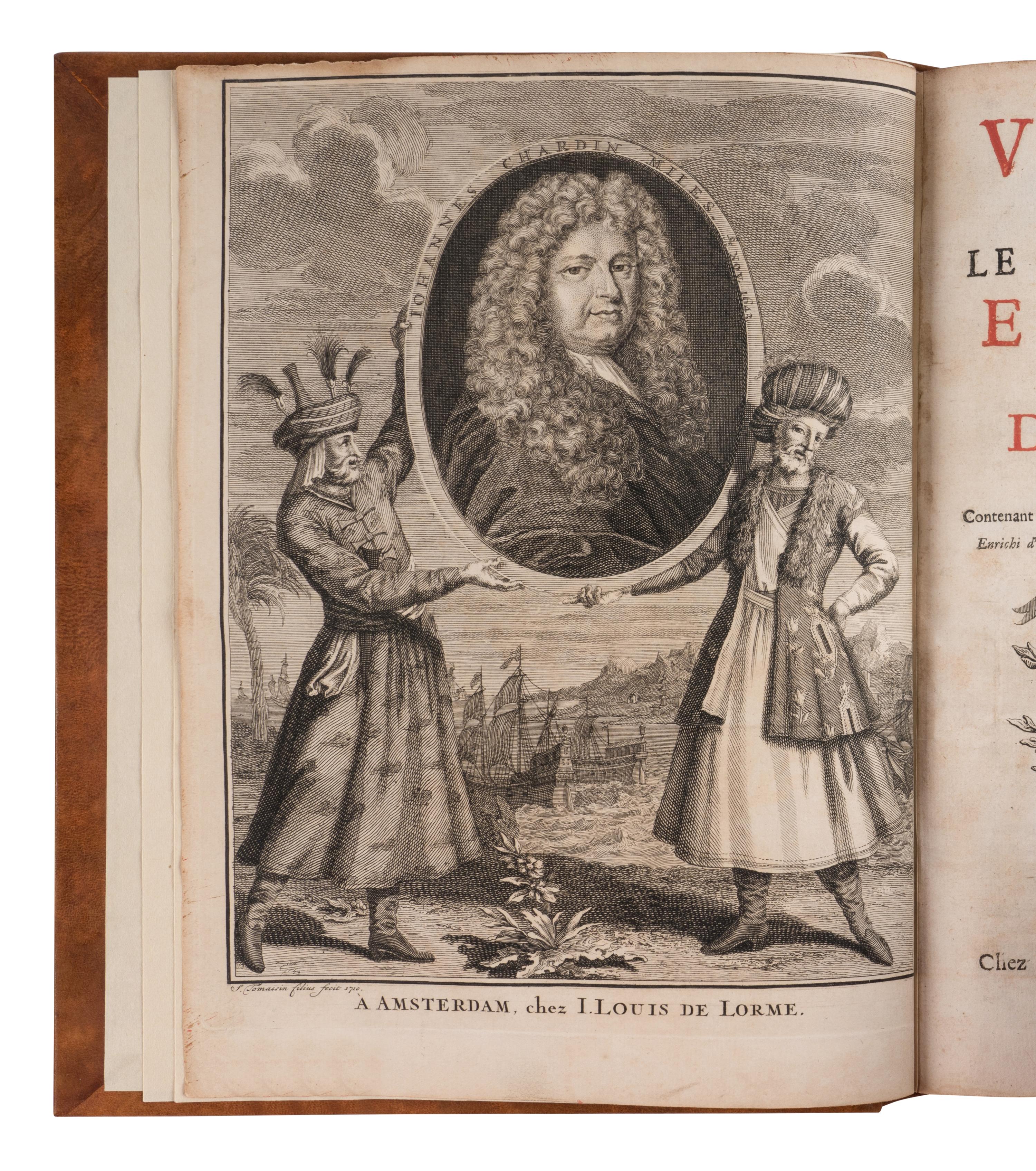 [TRAVEL & EXPLORATION]. CHARDIN, Jean (1643-1713). Voyages de Monsieur le chevalier Chardin, en Perse, et autres lieux de l'Orient . Amsterdam: Jean Louis de Lorme, 1711.