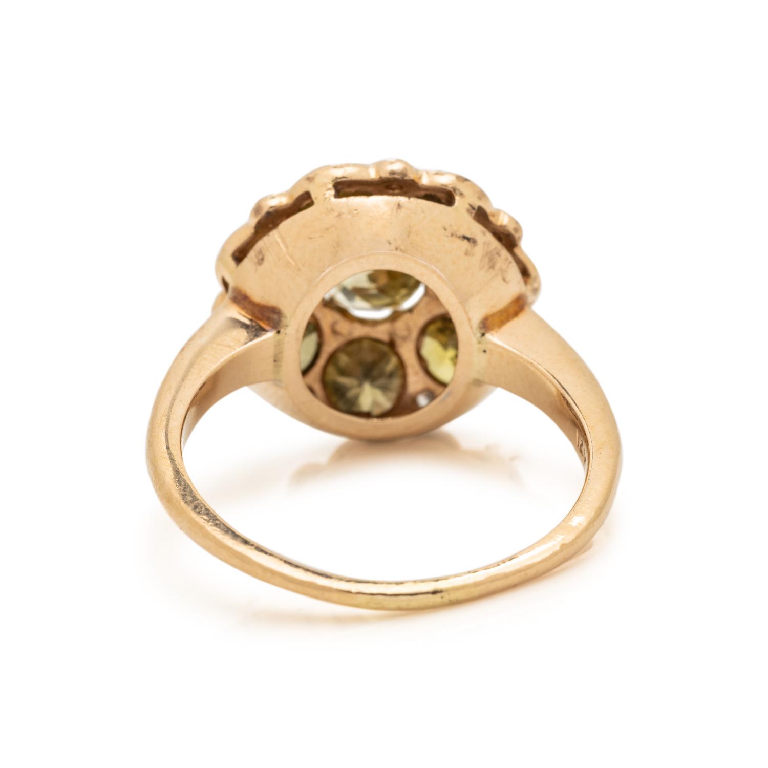 YELLOW GOLD AND COLORED DIAMOND RING