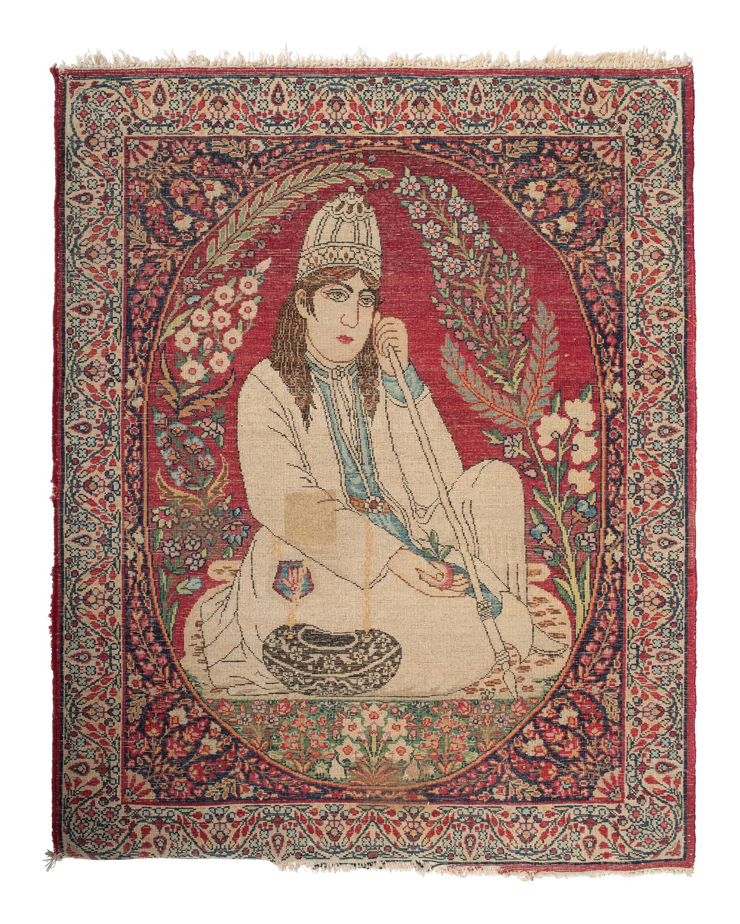 A Tabriz Pictorial Wool Rug