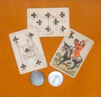 A Pair of Framed Playing Cards and Poker Chips Framed: 13 x 13 inches. — 19TH CENTURY