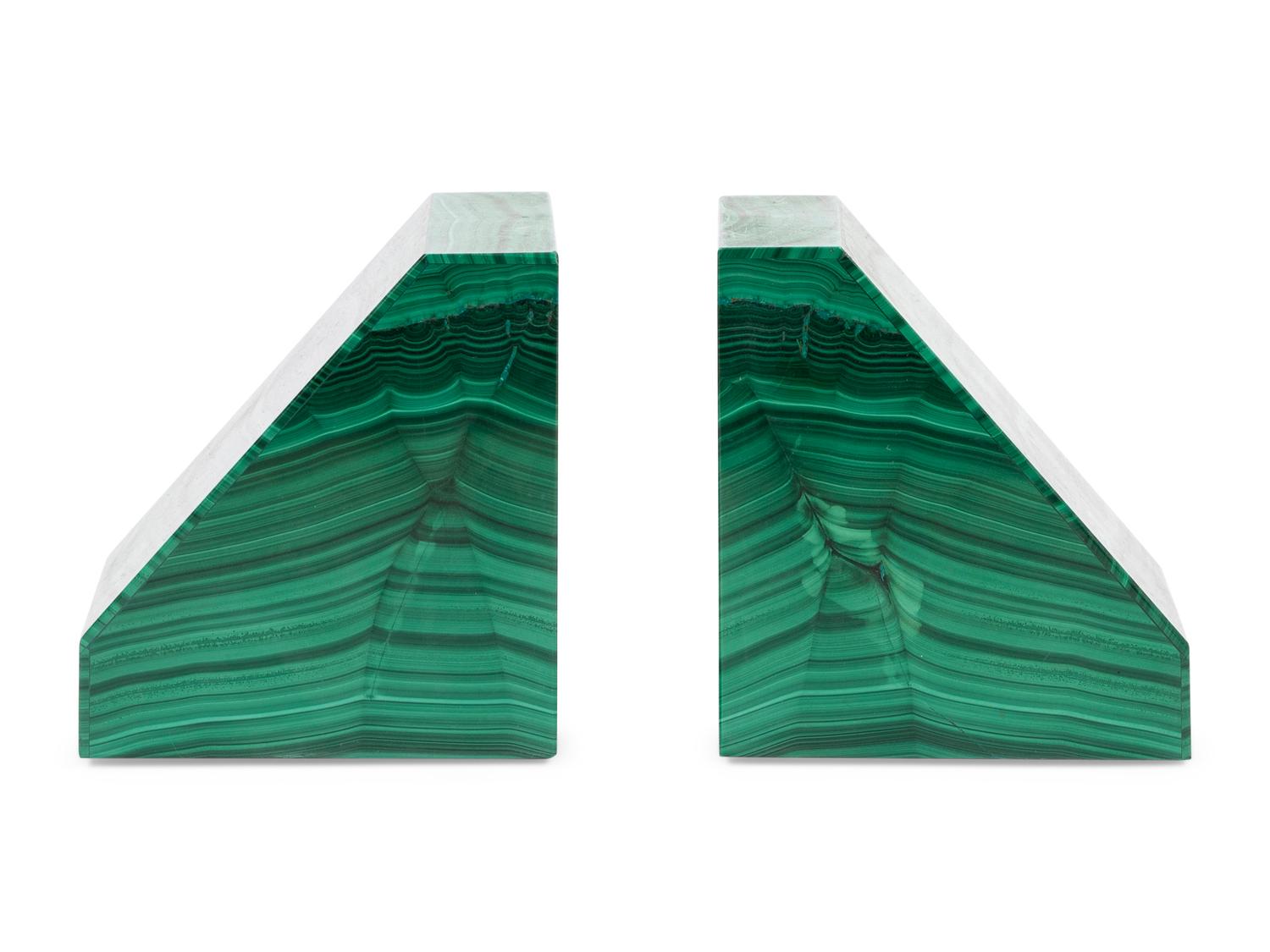 A Pair of Malachite Bookends