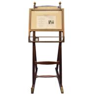 A Wood and Glass French Cafe Menu Stand 31" W x 37" D x 73.5" H — France, Mid-20th Century