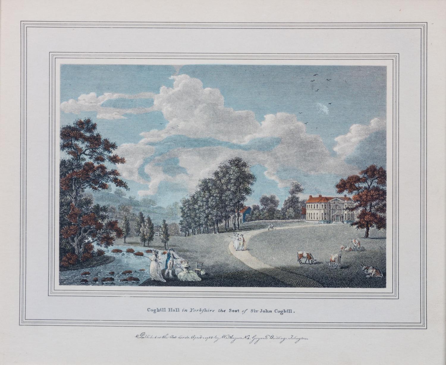 Four English Hand-colored Engravings Impression: 6 1/2 x 9 5/8 inches. — after William Angus (1752-1821)