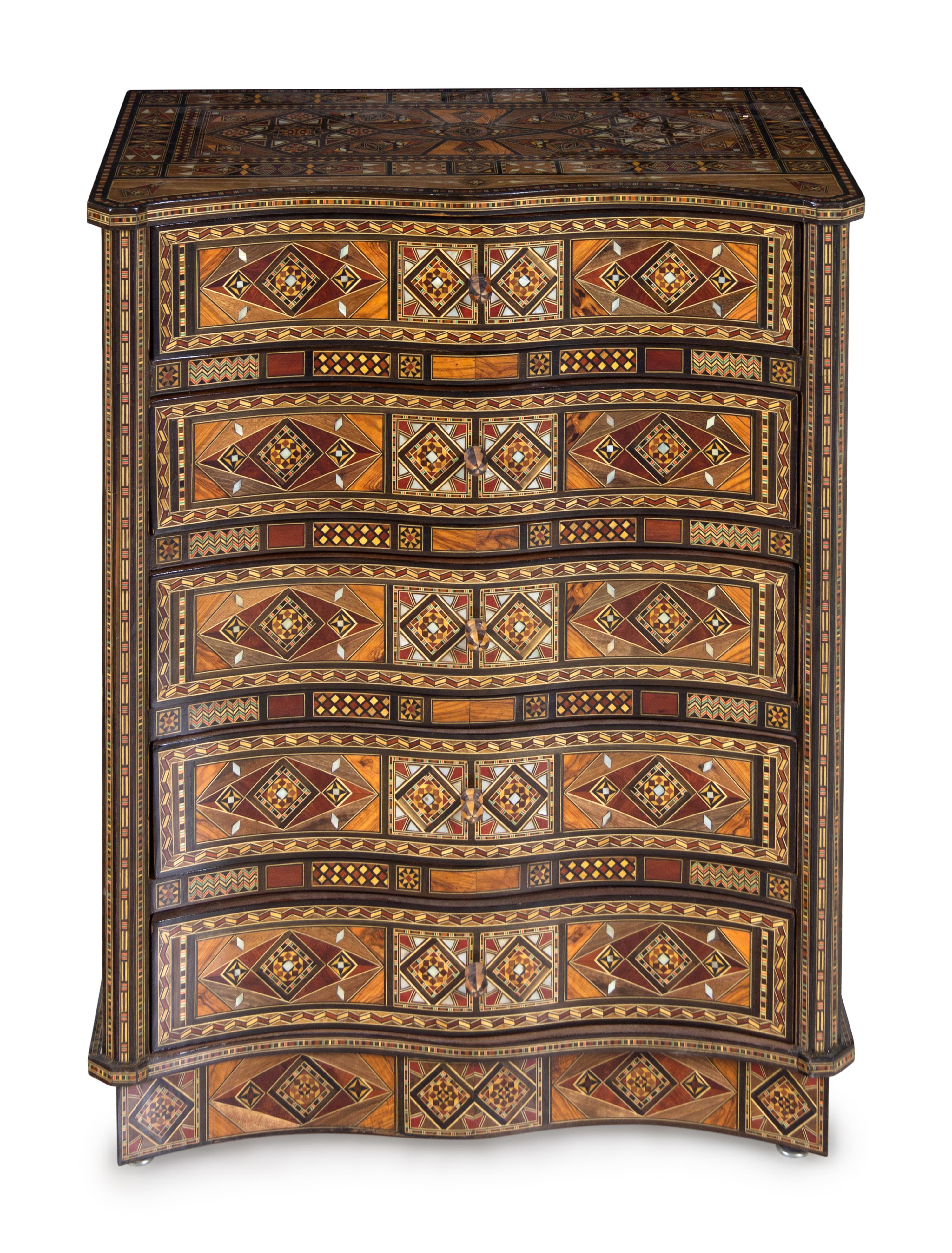 A Syrian Mosaic-Inlaid Chest of Drawers
