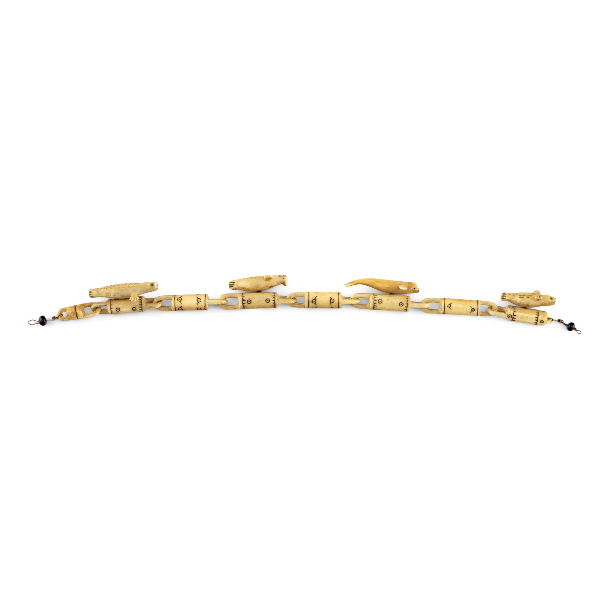 Inupiat Carved Bone Link Bracelet