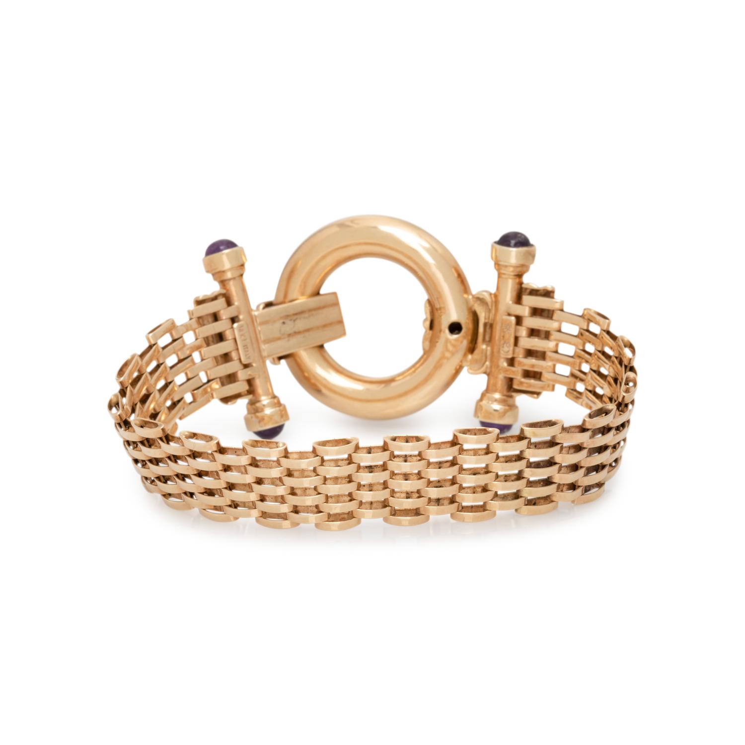 YELLOW GOLD AND AMETHYST BRACELET