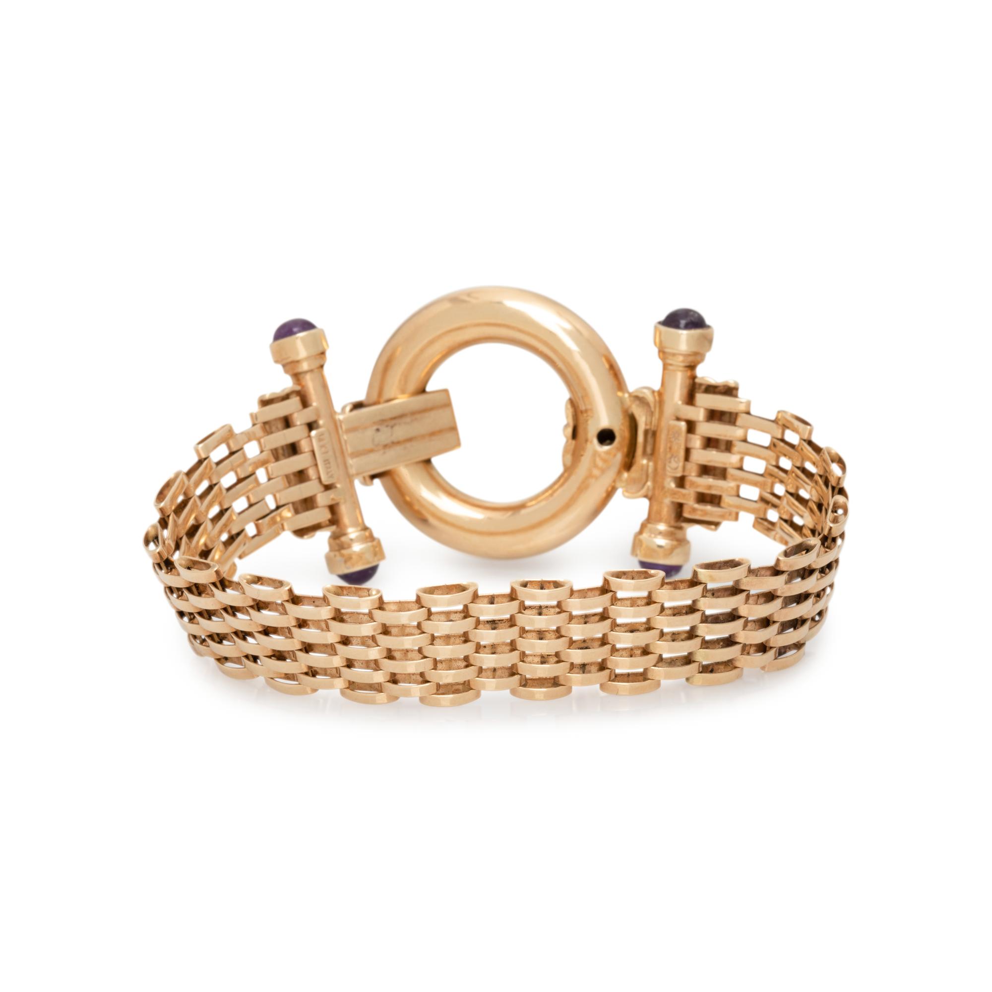 YELLOW GOLD AND AMETHYST BRACELET
