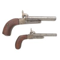 Two Continental Double Barrel Pin Fire Pistols