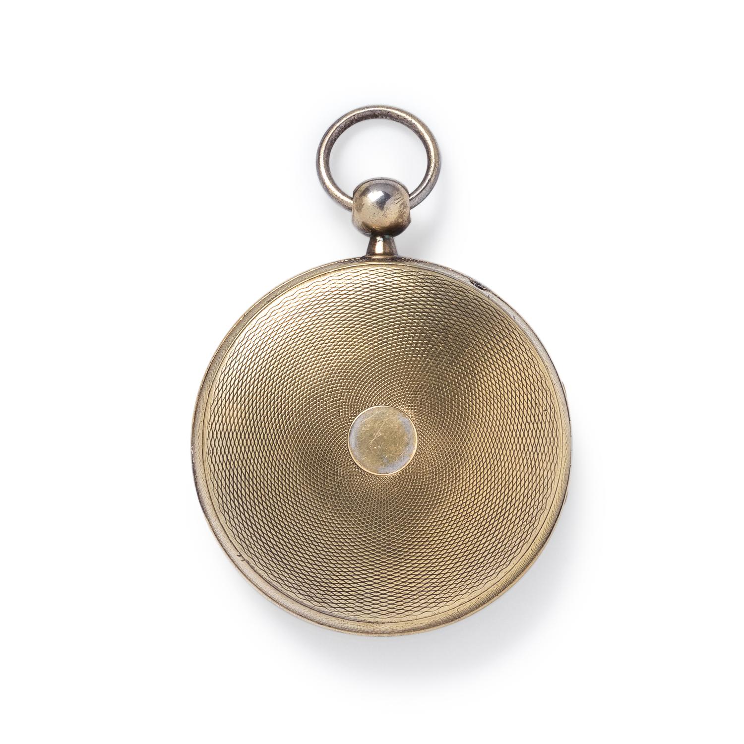 GILT-METAL AND SILVER OPEN FACE POCKET WATCH