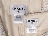 Chanel, White Tweed Short-Sleeve Skirt Suit