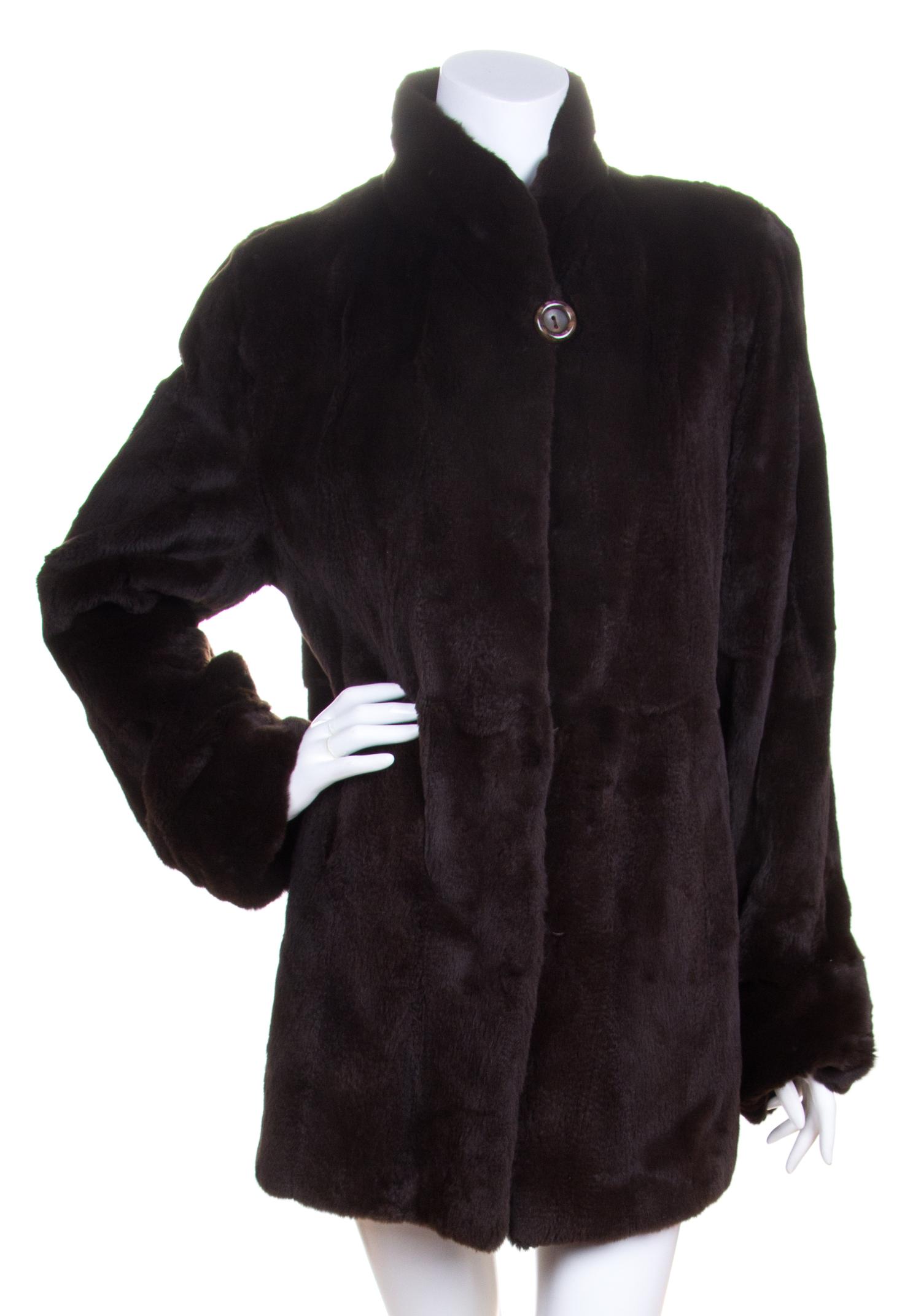 A Reversible Brown Sheared Mink Jacket,