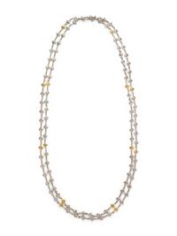 DAVID YURMAN, STERLING SILVER AND YELLOW GOLD LONGCHAIN NECKLACE