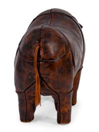 A Leather Rhinoceros Foot Stool Attributed to Dimitri Omersa — MID-20TH CENTURY