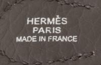An Hermes Amazone Etain Taurillon Clemence Mini Evelyne Handbag, 6.7" x 7" x 2".