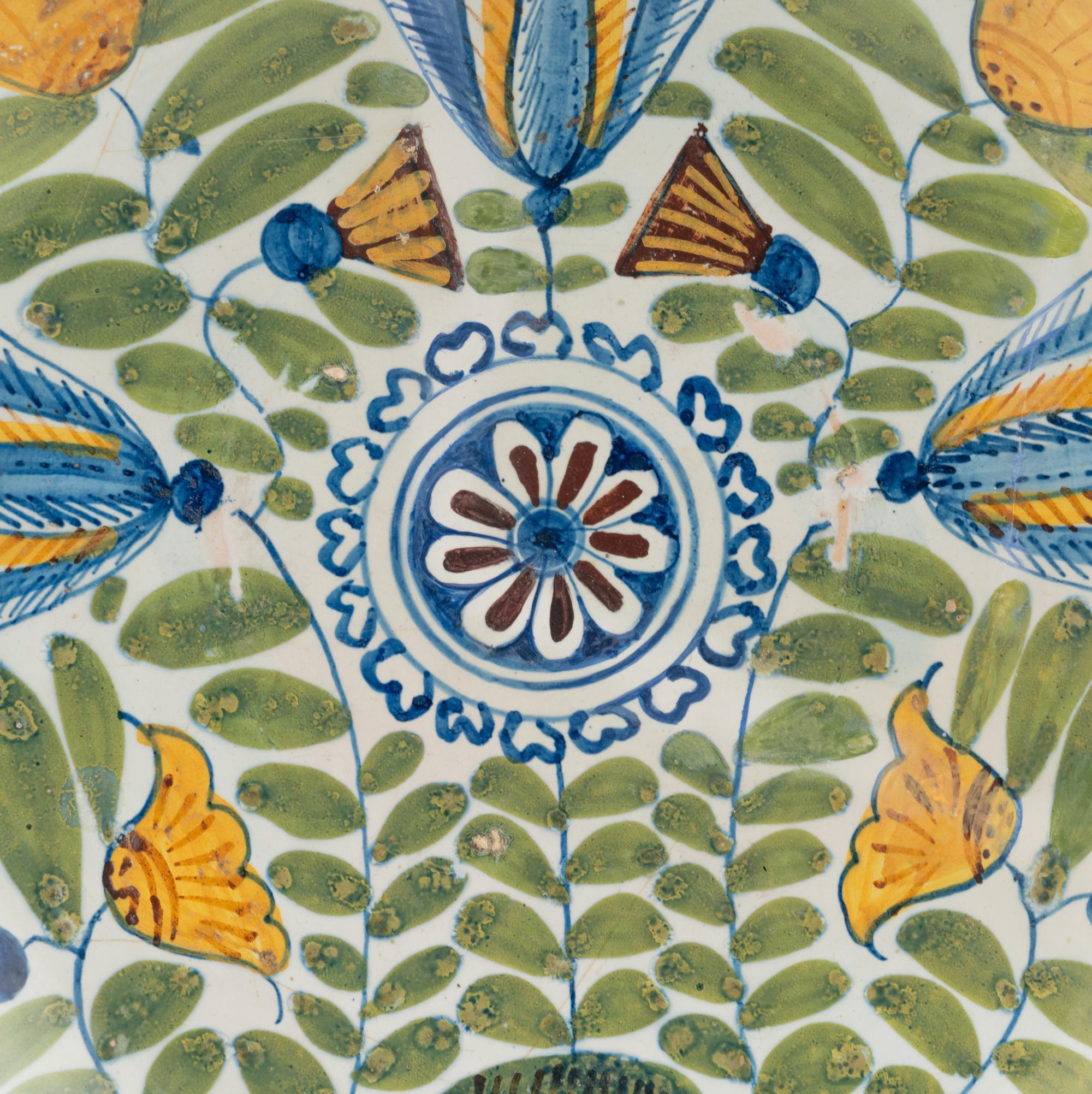 An English Faience Blue-Dash Dish
