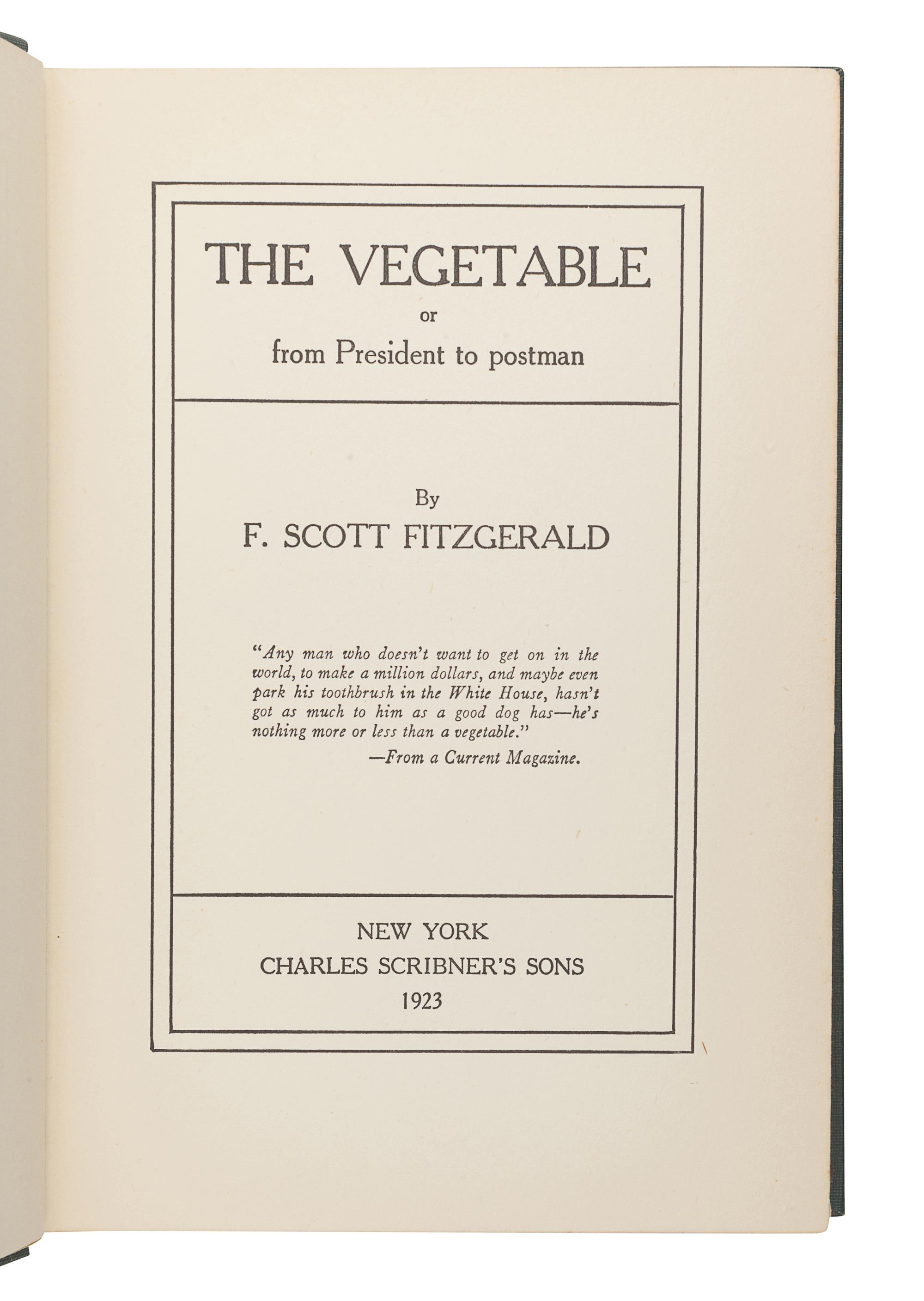 FITZGERALD, F. Scott (1896-1940). The Beautiful and Damned . New York: Charles Scribner’s Sons, 1922.