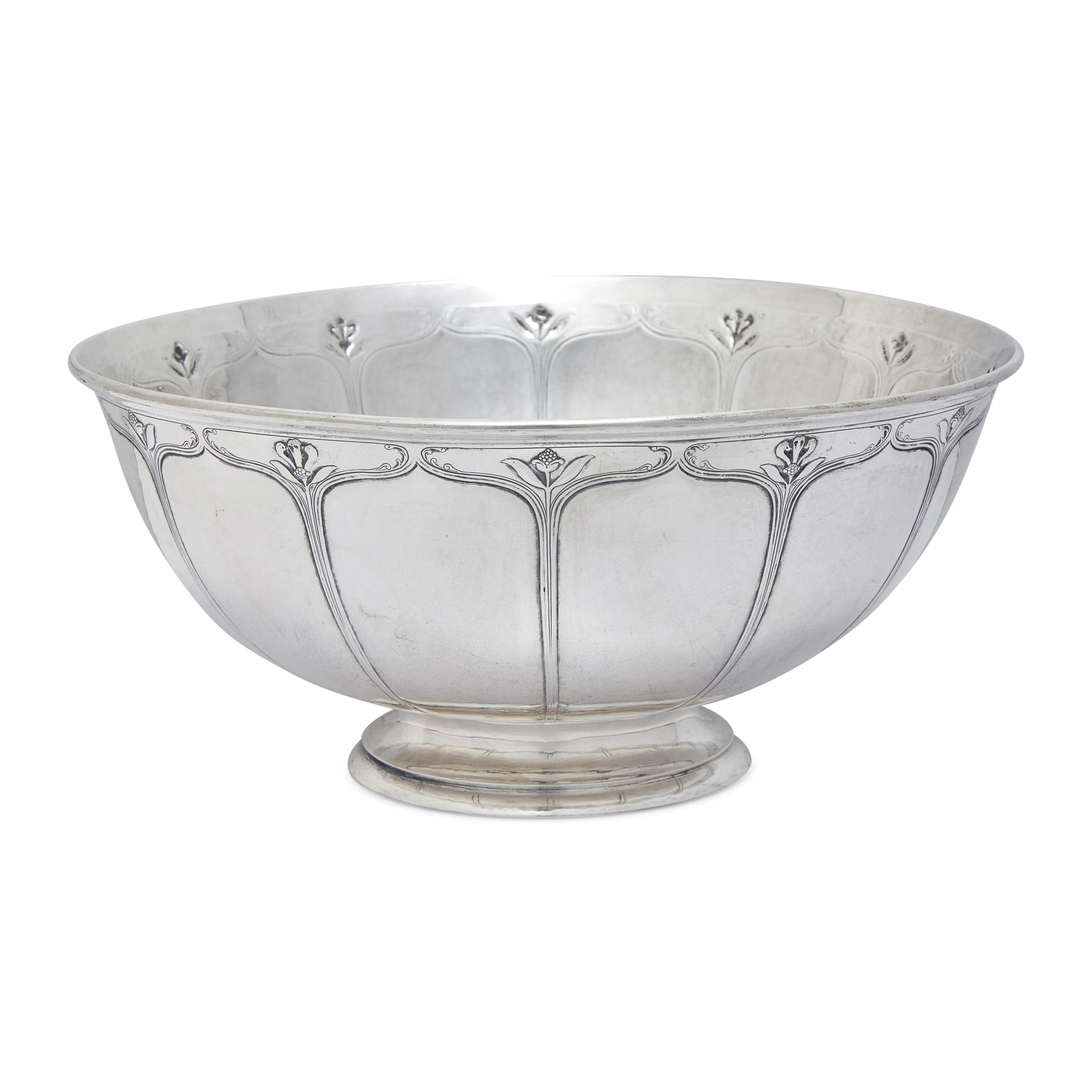 An Arts and Crafts Sterling Silver Punch Bowl
