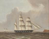 American School 19th Century, A Portrait of the Ship "Carib"