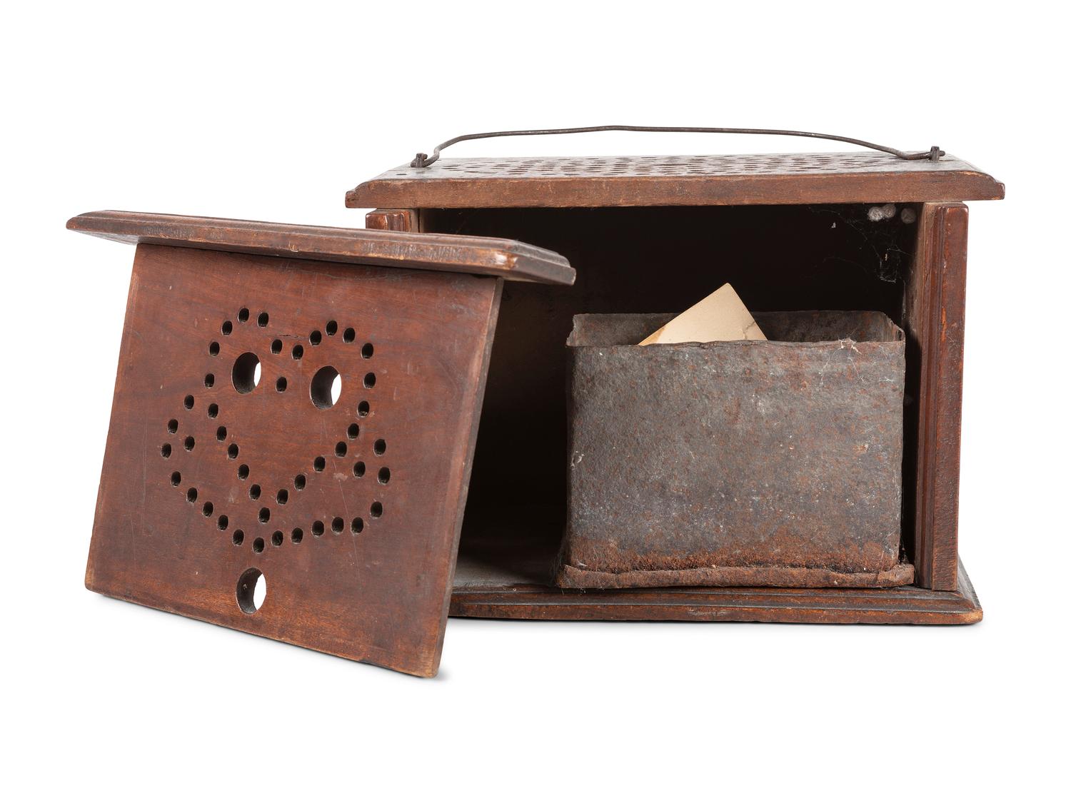 A Carved Wood Footwarmer