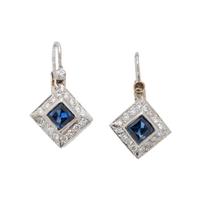 SAPPHIRE AND DIAMOND EARRINGS