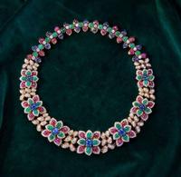 An 18K Yellow Gold and Gemstone Necklace