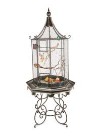 A Chinese Style Bird Cage and Stand