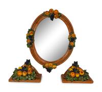 A Set of Italian Painted Terracotta Mirror and Wall Mounts — 20TH CENTURY