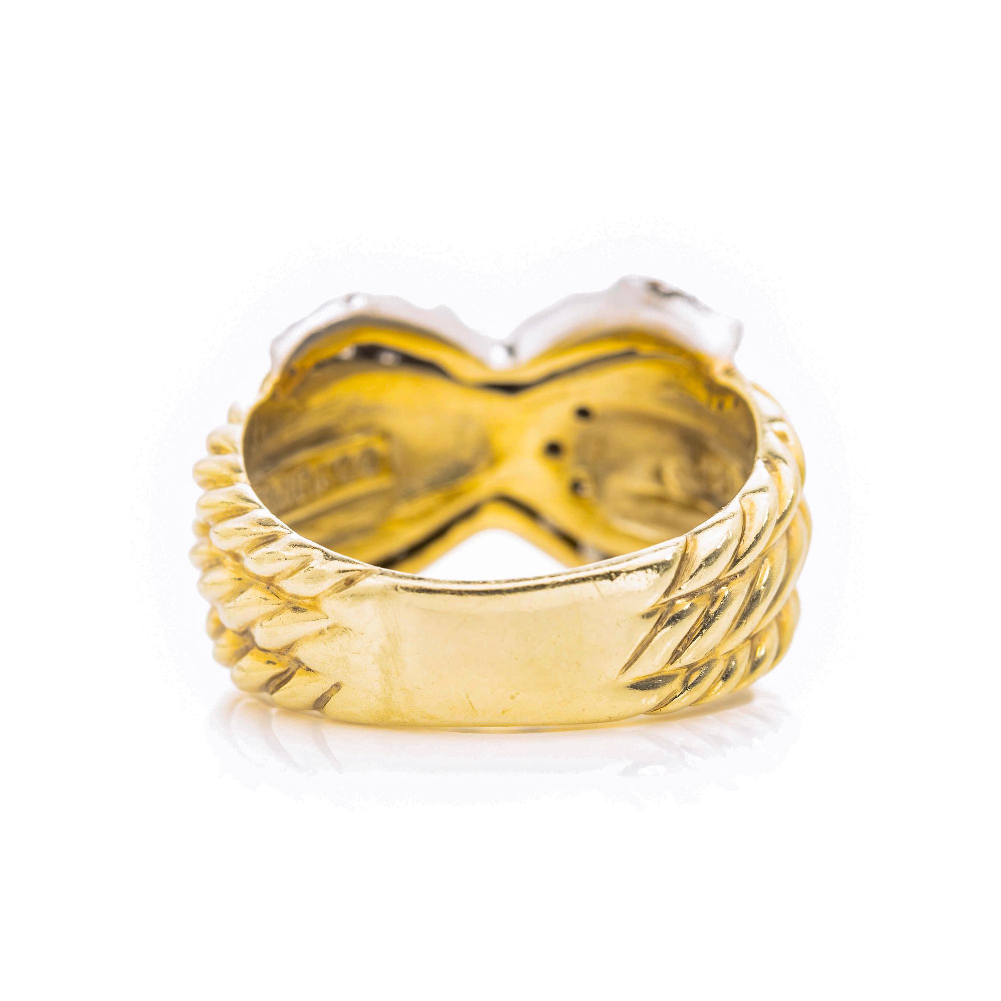 DAVID YURMAN, BICOLOR GOLD AND DIAMOND RING