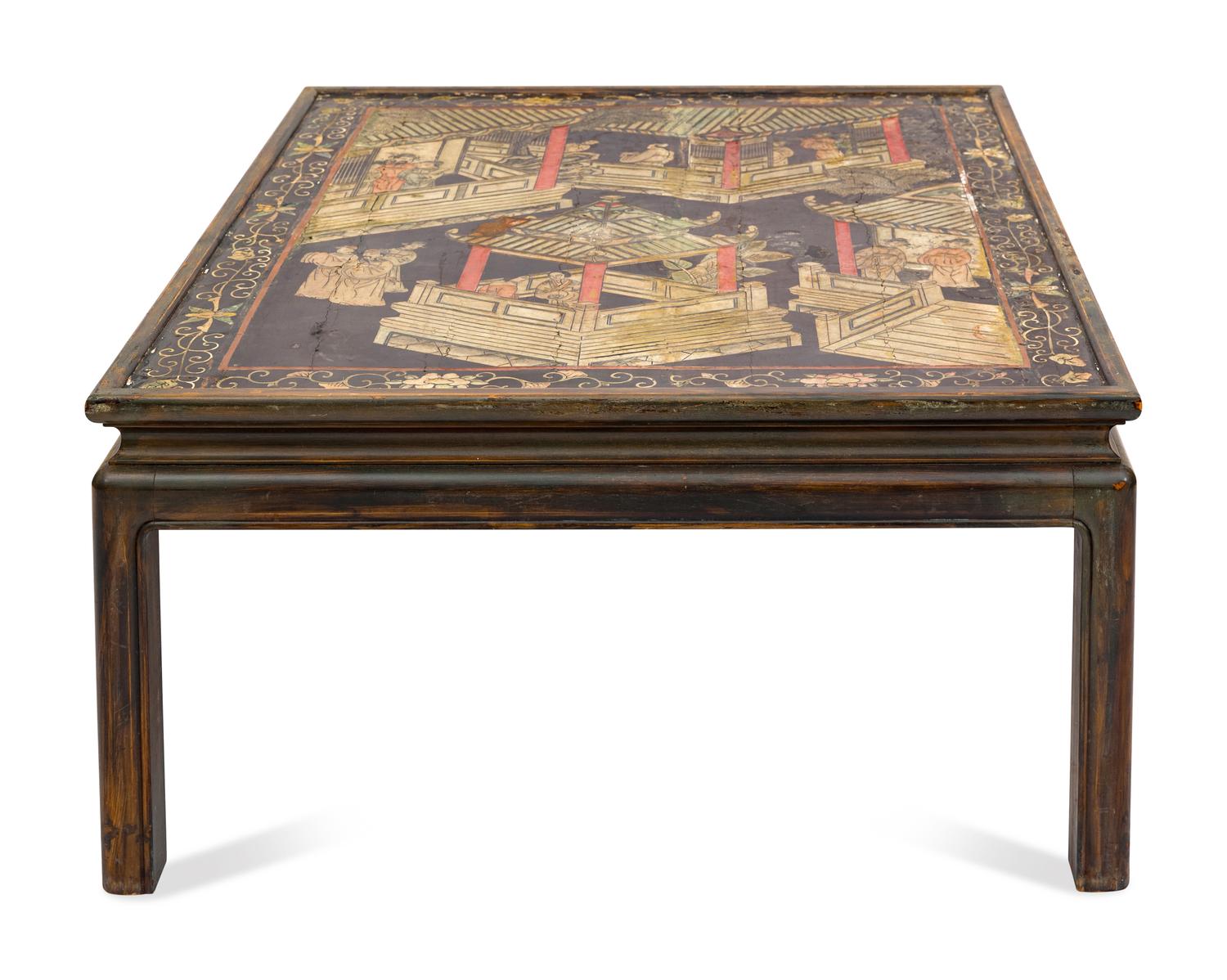 A Carved Hardwood Chinoiserie Low Table