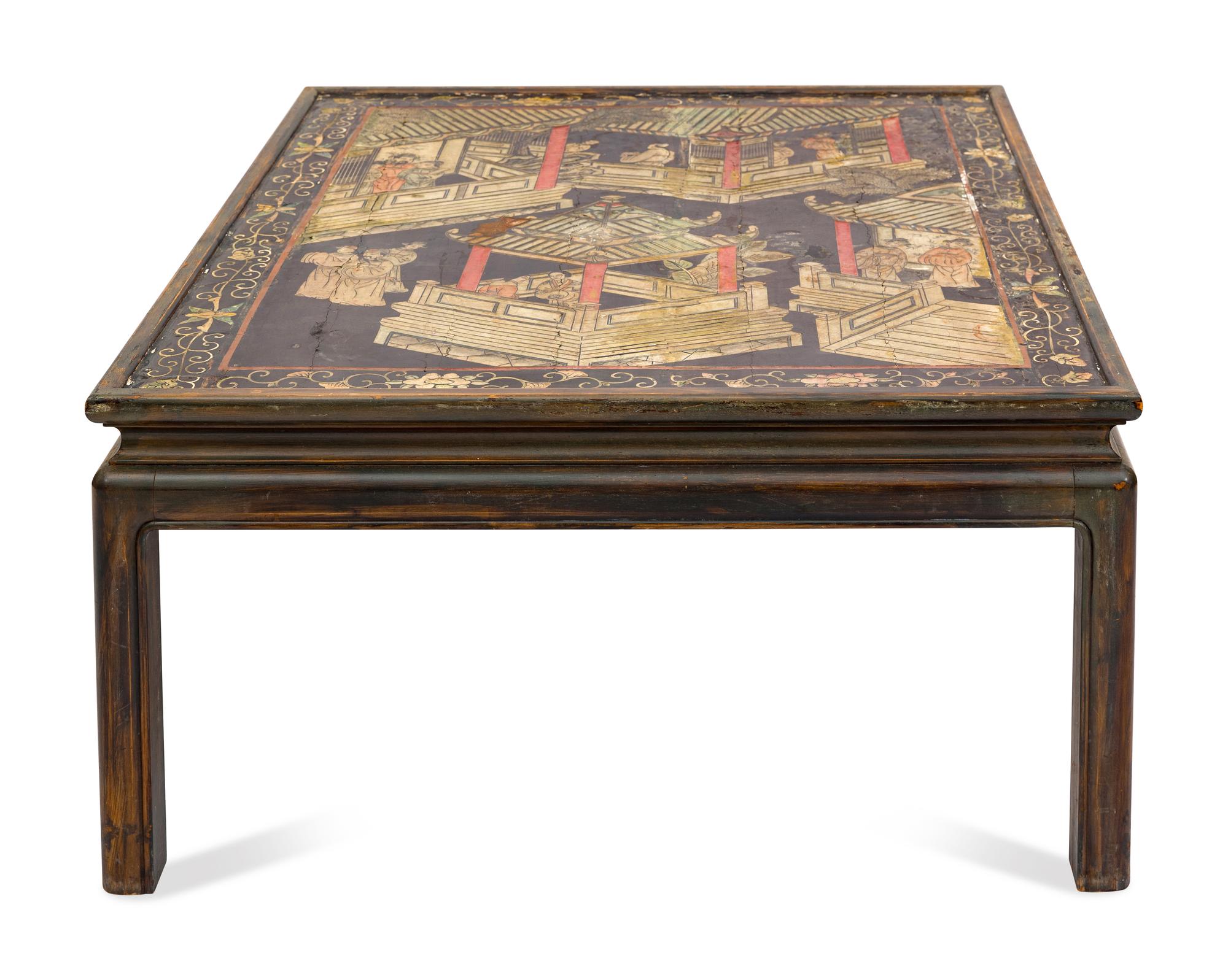 A Carved Hardwood Chinoiserie Low Table