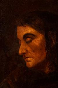 Portrait of a Woman in Black and Brown
