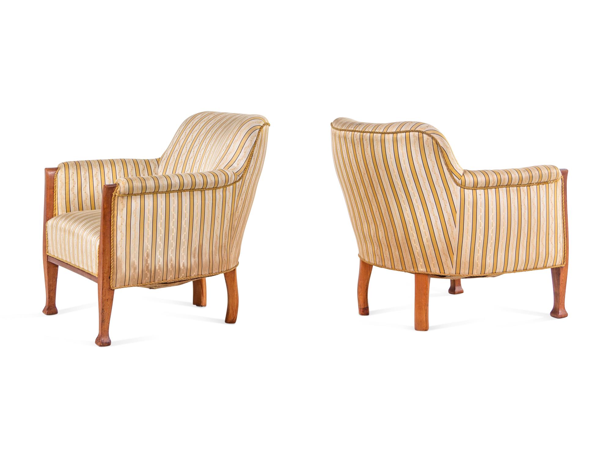 Pair of Lounge Chairs in the Jugendstil Style