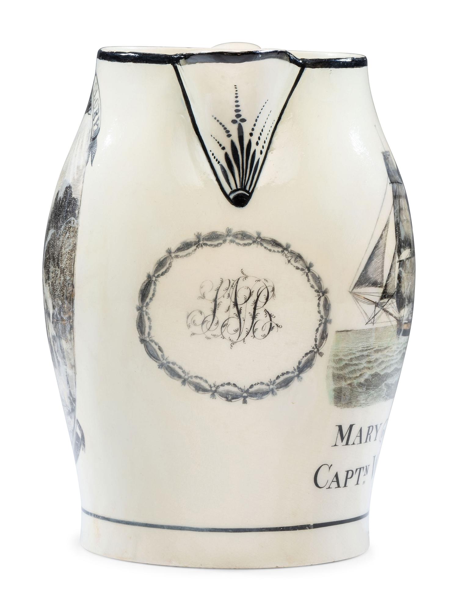 A Liverpool Transfer-Printed Creamware 'Washington In Glory, America in Tears' Pitcher