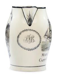 A Liverpool Transfer-Printed Creamware 'Washington In Glory, America in Tears' Pitcher