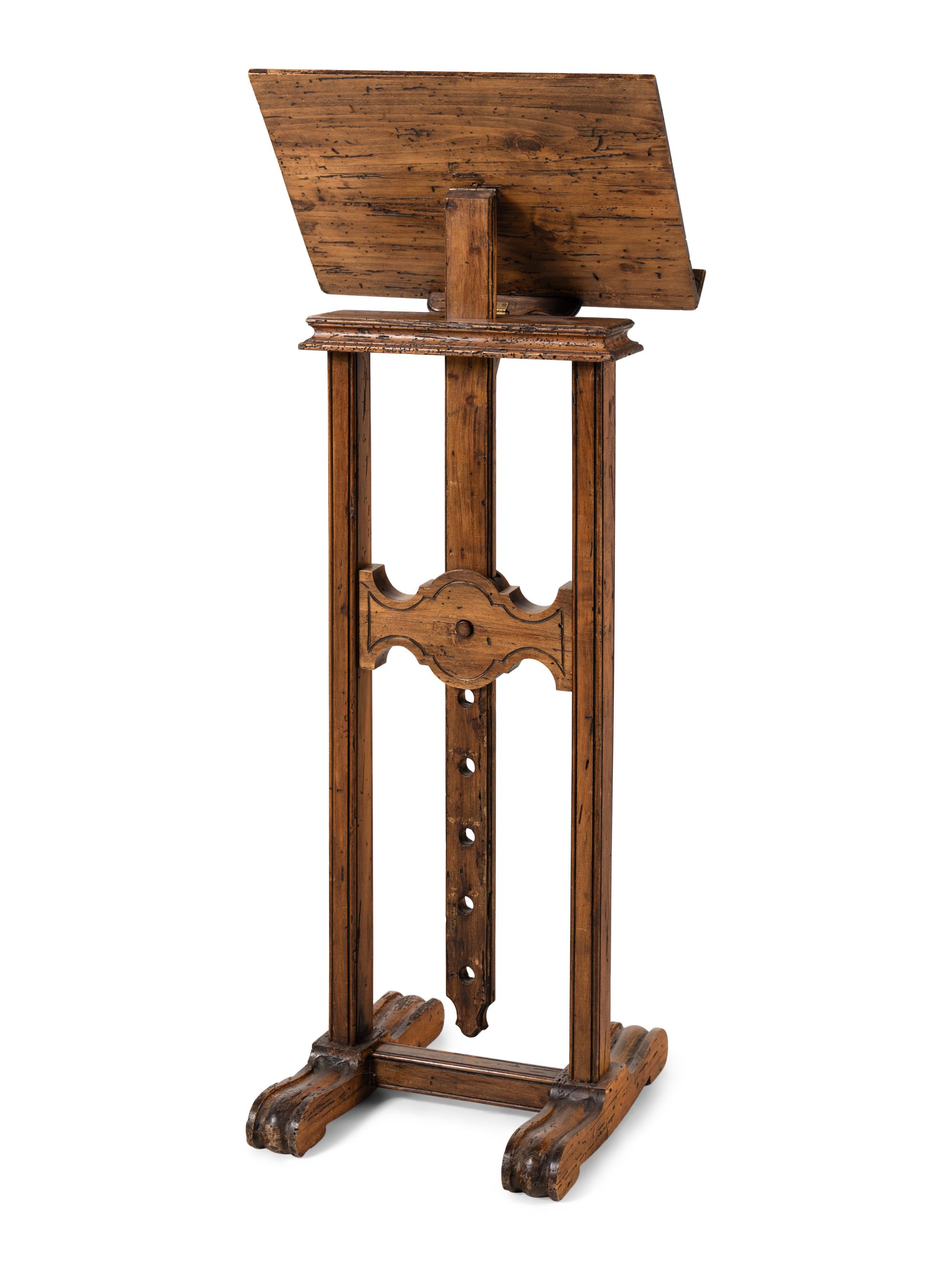 An Italian Carved Fruitwood Music-Stand