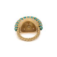 WENDY BRANDES, YELLOW GOLD, TURQUOISE AND DIAMOND RING