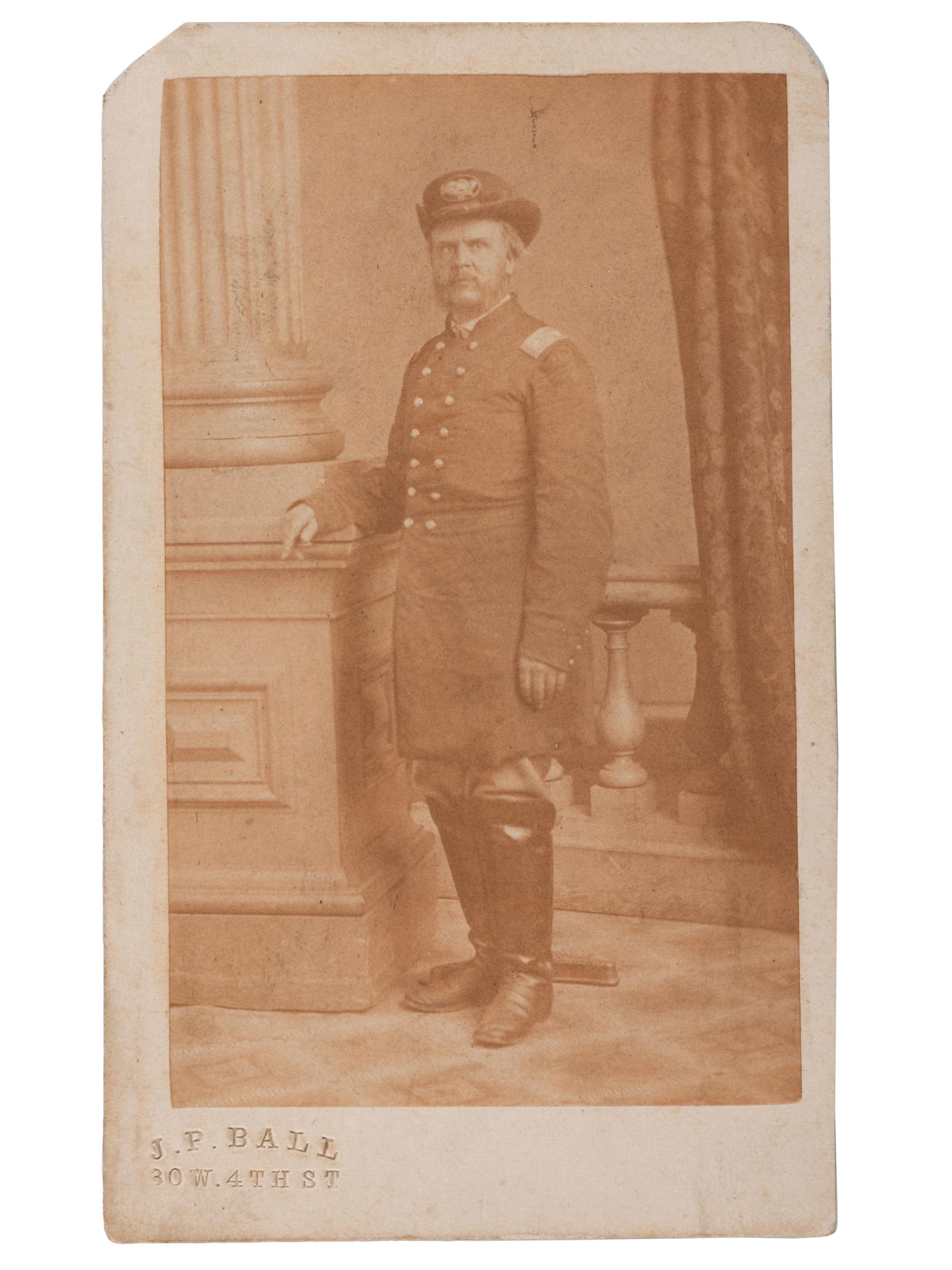 [CIVIL WAR]. BALL, James Presley, photographer. CDV of officer identified as G.W. Gallup. [ With: ] Badge identified to Gallup.