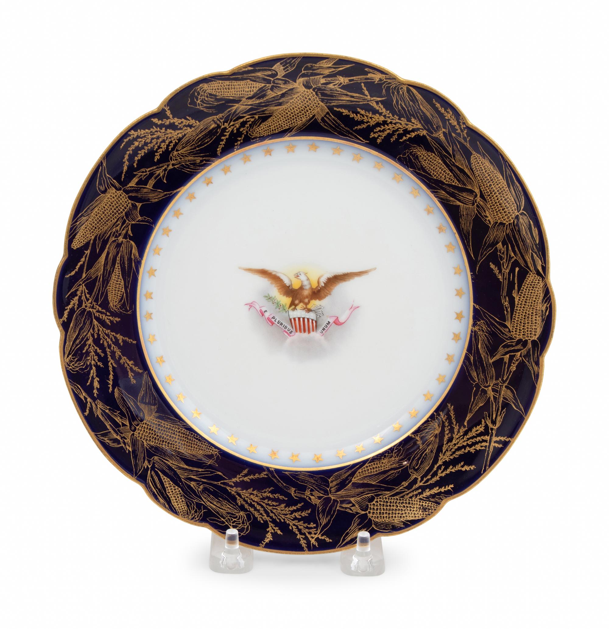 A Limoges Porcelain Presidential Plate from the Benjamin Harrison Dinner Service