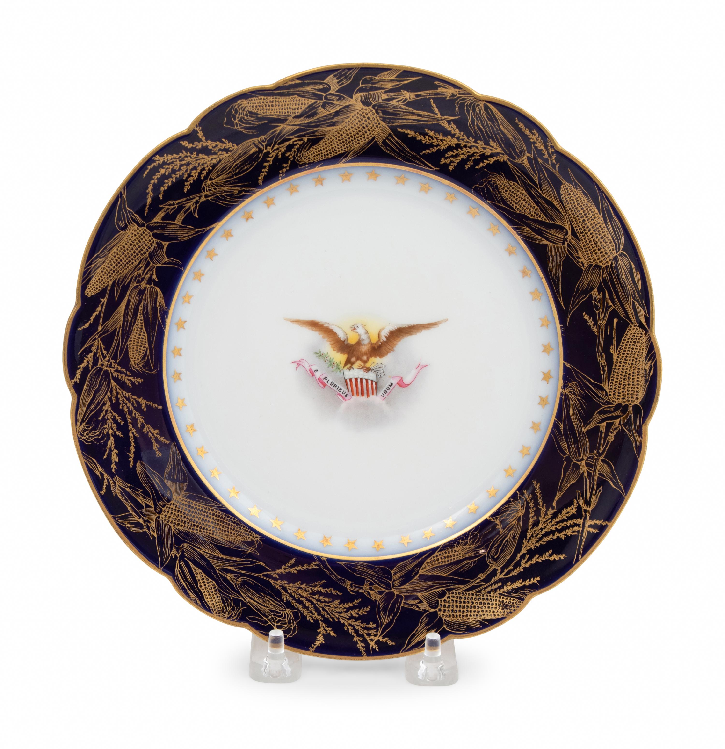 A Limoges Porcelain Presidential Plate from the Benjamin Harrison Dinner Service