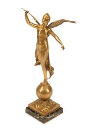 Paul Marie Ducuing (French, 1867-1949) Winged Victory gilt bronze, cast by Barbedienne