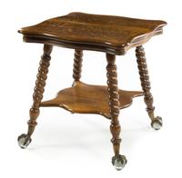 A Victorian Style Oak Side Table Height 29 3/4 x width 28 x depth 28 inches. — 20TH CENTURY