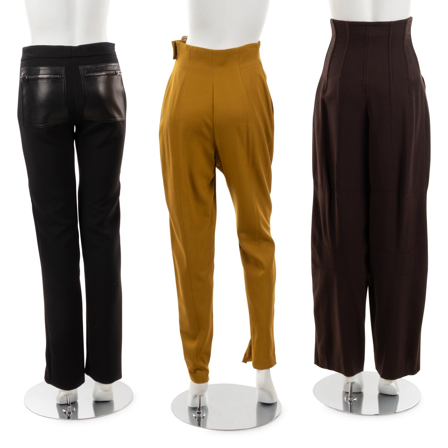 Three Pairs of Designer Pants; Gucci, Charlotte Neuville, Dolce & Gabbana, 1980-90s